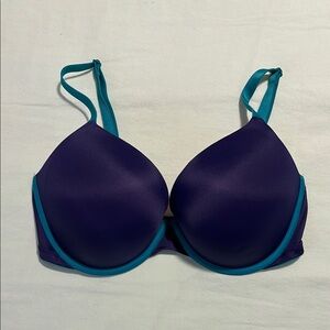 Blue and Teal Victoria’s Secret Pink Push-up Bra 34DD EUC